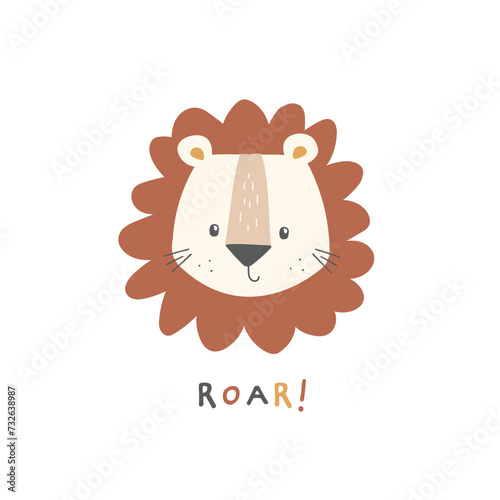 Canvas Print cute lion safari vector graphic