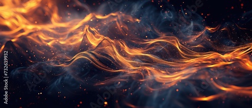 Ultrawide Abstract Fire Smoke Wave Background Wallpaper