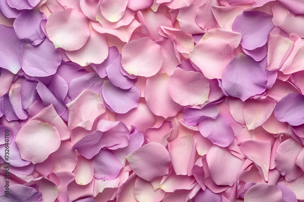 Spring, floral background of rose petals, delicate shades of pink and lilac with empty space for text