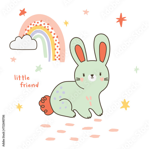 cute funny baby bunny vector © DesignHouse