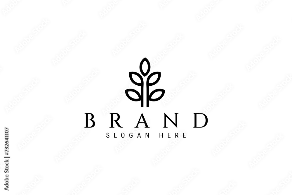 Tree minimalist logo design vector with linear style Tree minimalist logo design vector with linear style