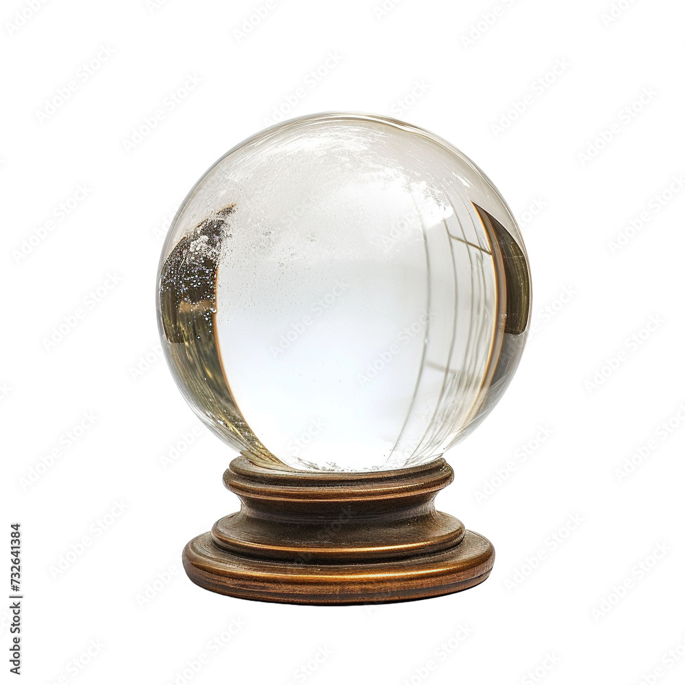 Crystal ball with beautiful view isolated on white or transparent background Crystal ball with beautiful view isolated on white or transparent background