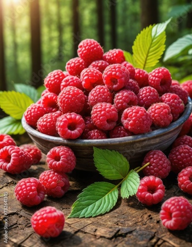 Nature's Jewels: Fresh Raspberries, a Symphony of Color