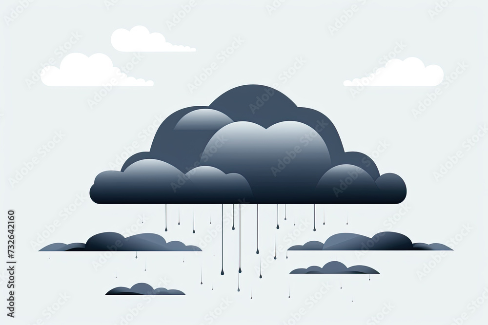 A beautiful dark rain cloud - simplistic design