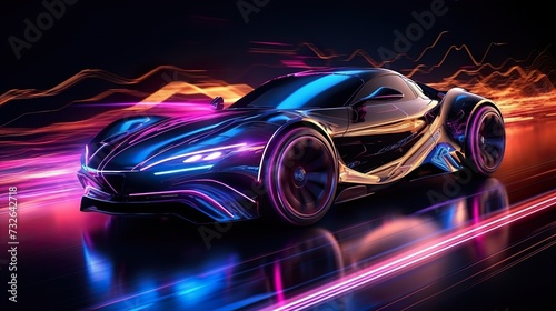 racing car in motion high tech futuristic vehicle 