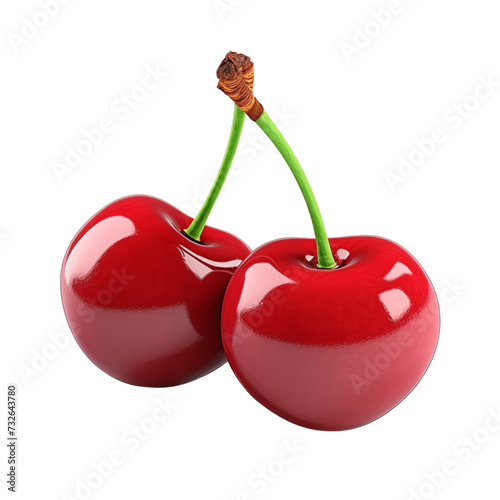 Cherries isolated on transparent background, png