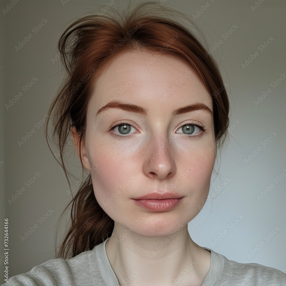 Naklejka premium Woman's Casual Portrait for Social Media Generative AI