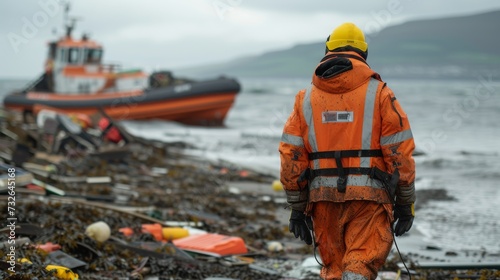 Sea rescue service assorted debris