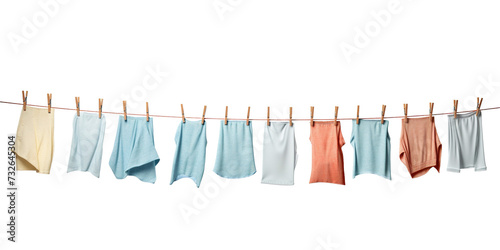 Clothesline isolated on white or transparent background © Nazmus