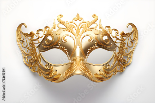 Beautiful Venetian mask on white background - Ai Generated