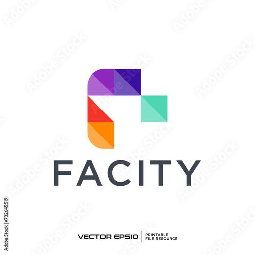 Abstract pixel logo vector illustration