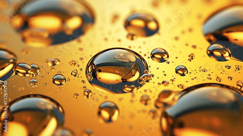 Close-up of air bubbles in oil