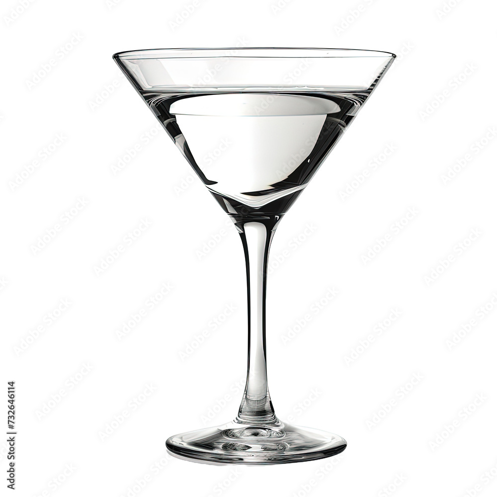 Empty martini glass isolated on white or transparent background Empty martini glass isolated on white or transparent background