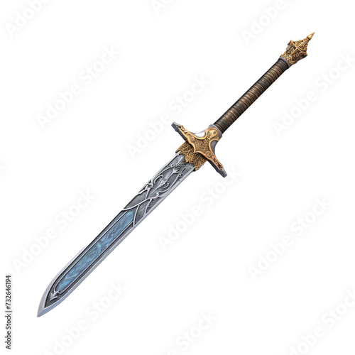 Broadsword isolated on white or transparent background