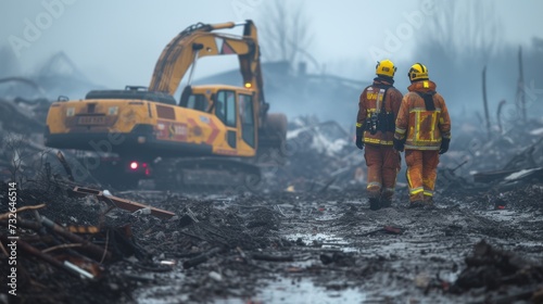 Rescue service assorted debris   photo