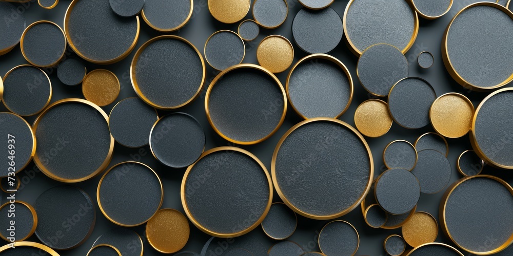 Geometric Metal and Gold Circle Wallpaper Generative AI Geometric Metal and Gold Circle Wallpaper Generative AI