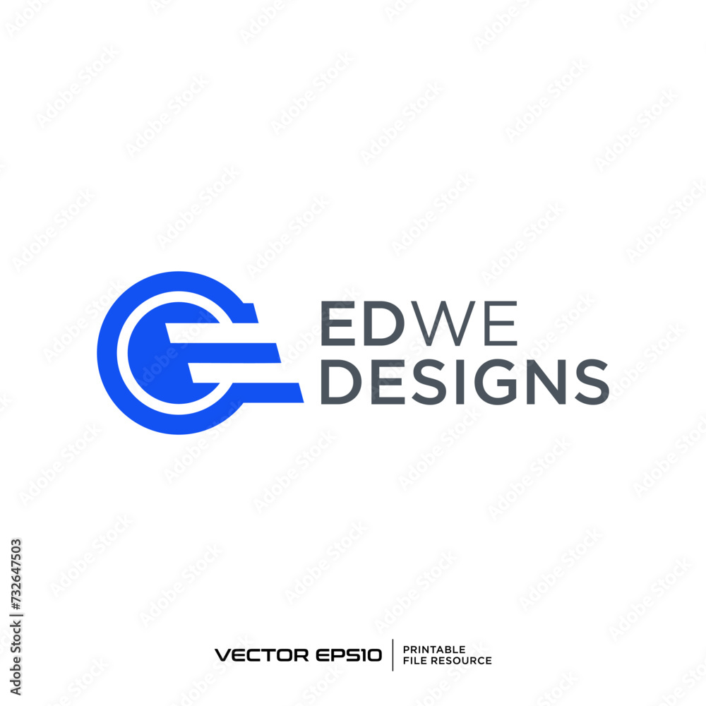 Obraz premium Circle E logo vector illustration