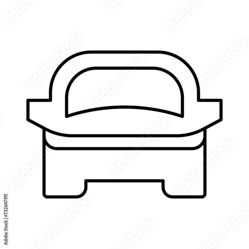 Electromobile Icon. Car in Line Style. Stock Vector