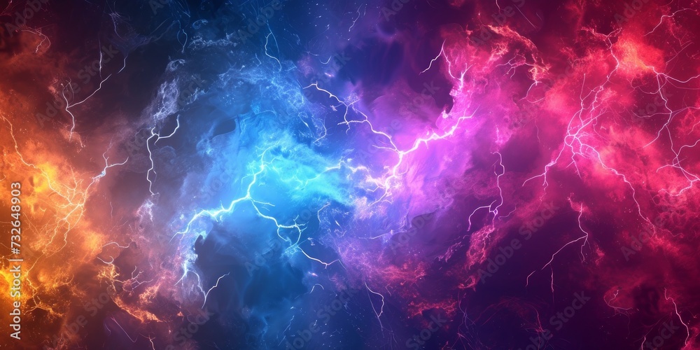 Colorful Lightning Bolts Illustration Generative AI