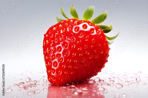 strawberries on a background with water drops - Ai Generated