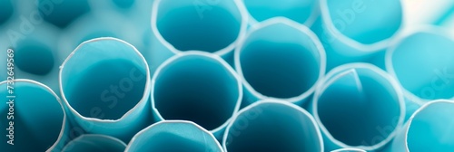 Close-up of Blue Drinking Straws on Paper Tubes Generative AI