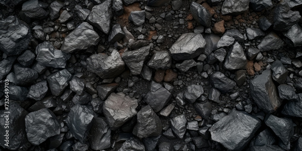 Volcanic Rocks Black Background Generative AI Volcanic Rocks Black Background Generative AI