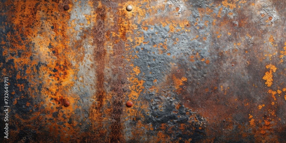 Grunge Rusty Metal Surface Old Industrial Texture Wallpaper Generative AI