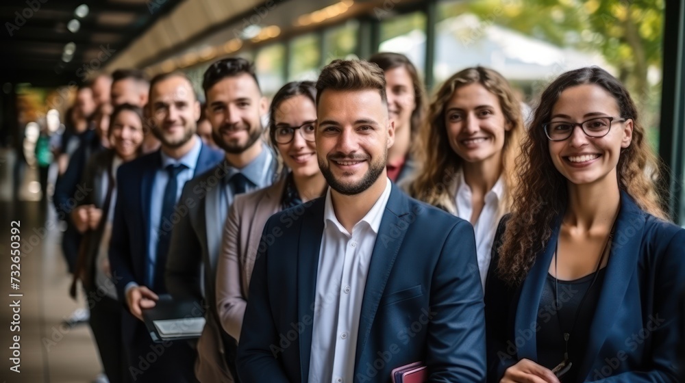 Diverse group waiting for opportunity together Generative AI