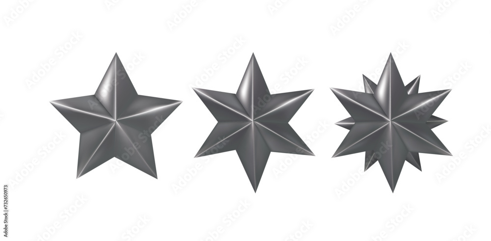 Dark grey stars set, vector Dark grey stars set, vector