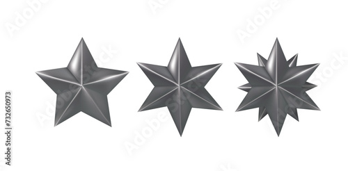 Dark grey stars set, vector