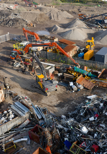 Scrap metal recycling compound viewed from above