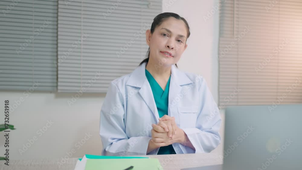 Friendly doctors talk about medical test results at the clinic table. Follow up. Listen. Visit the doctor at the hospital. Friendly doctors talk about medical test results at the clinic table. Follow up. Listen. Visit the doctor at the hospital.