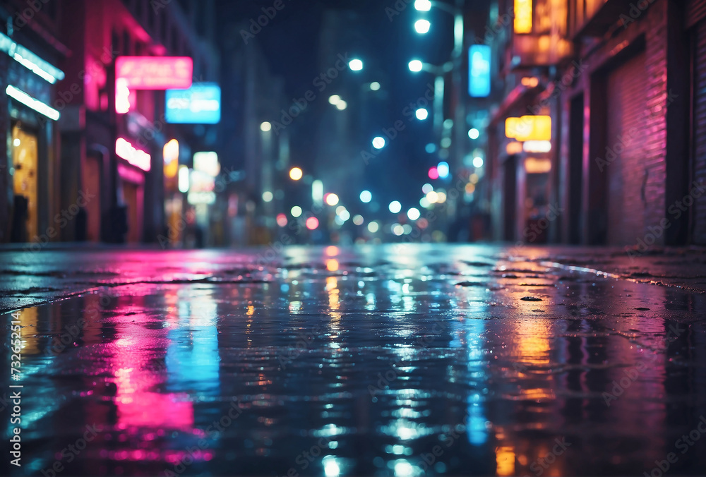 night city street after rain night city street after rain