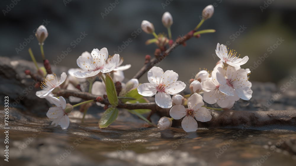 Cherry blossom twigs spring flowers nature