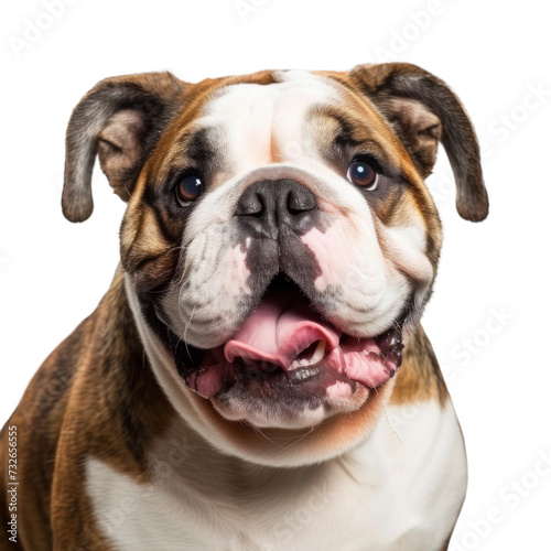 Adorable Bulldog Portrait on Transparent photo