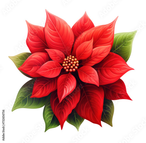 poinsettia flower id on white background