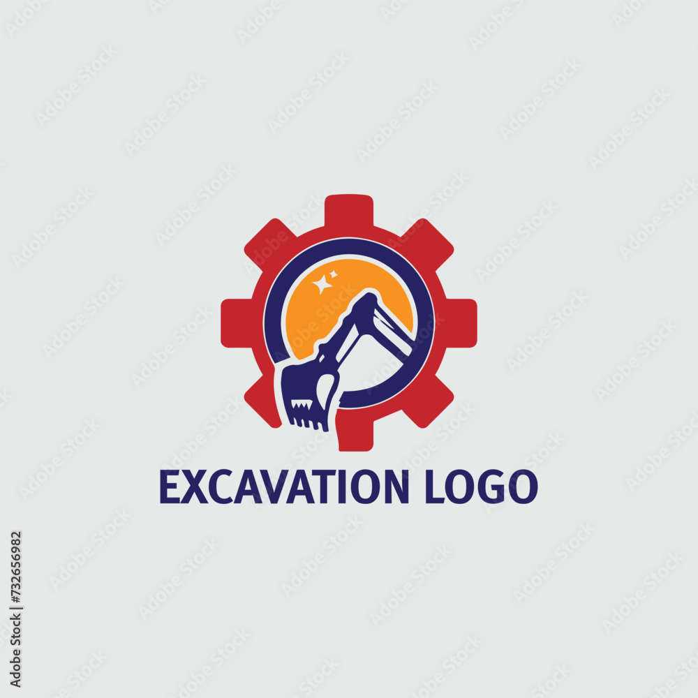 excavation logo design vector