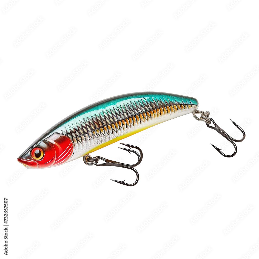 Attractive fishing lure on white or transparent background Attractive fishing lure on white or transparent background