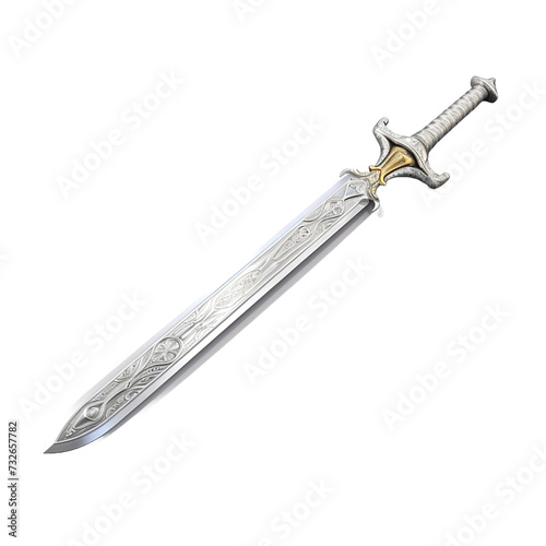 Broadsword on white or transparent background