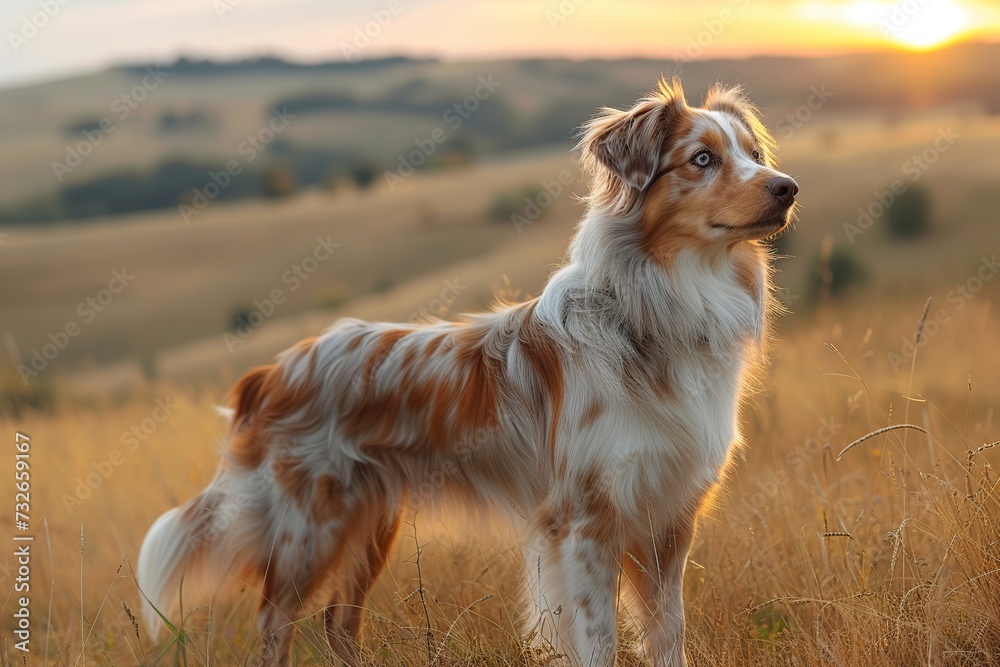 dog standing in field