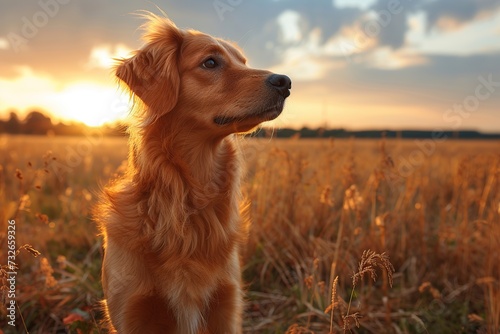 dog standing in field