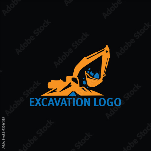 excavating logo design vector