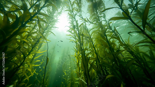 An underwater wonderland  Majestic kelp forest teeming with Ecklonia maxima in a captivating marine landscape