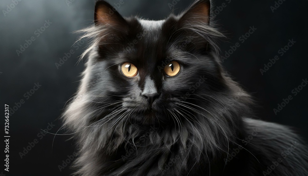 Black cat portrait on dark background Black cat portrait on dark background