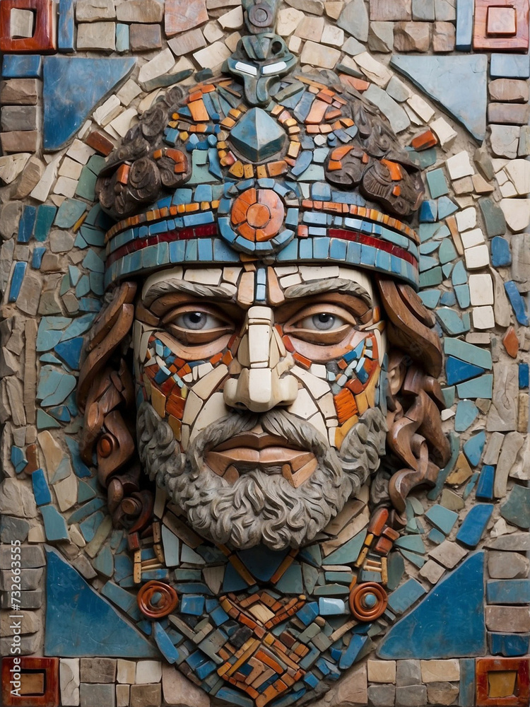 Mosaic gods illustration Mosaic gods illustration