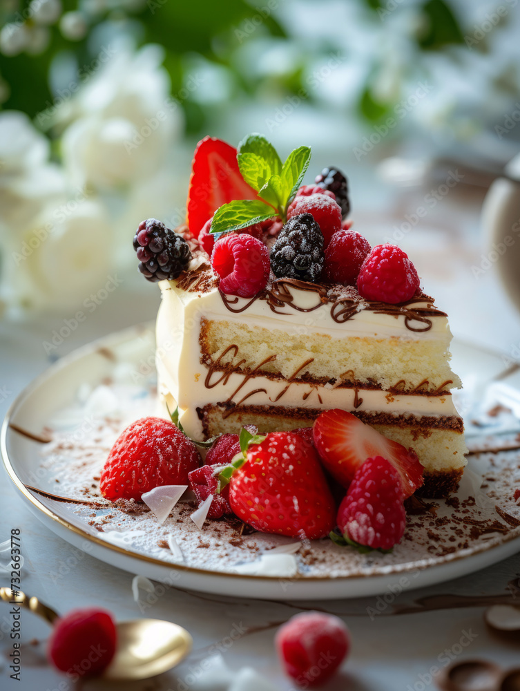 a beautiful raspberry cake in a cafe a beautiful raspberry cake in a cafe