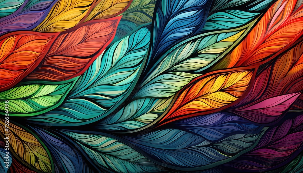 abstract design with colorful patterns on nature leaf abstract design with colorful patterns on nature leaf