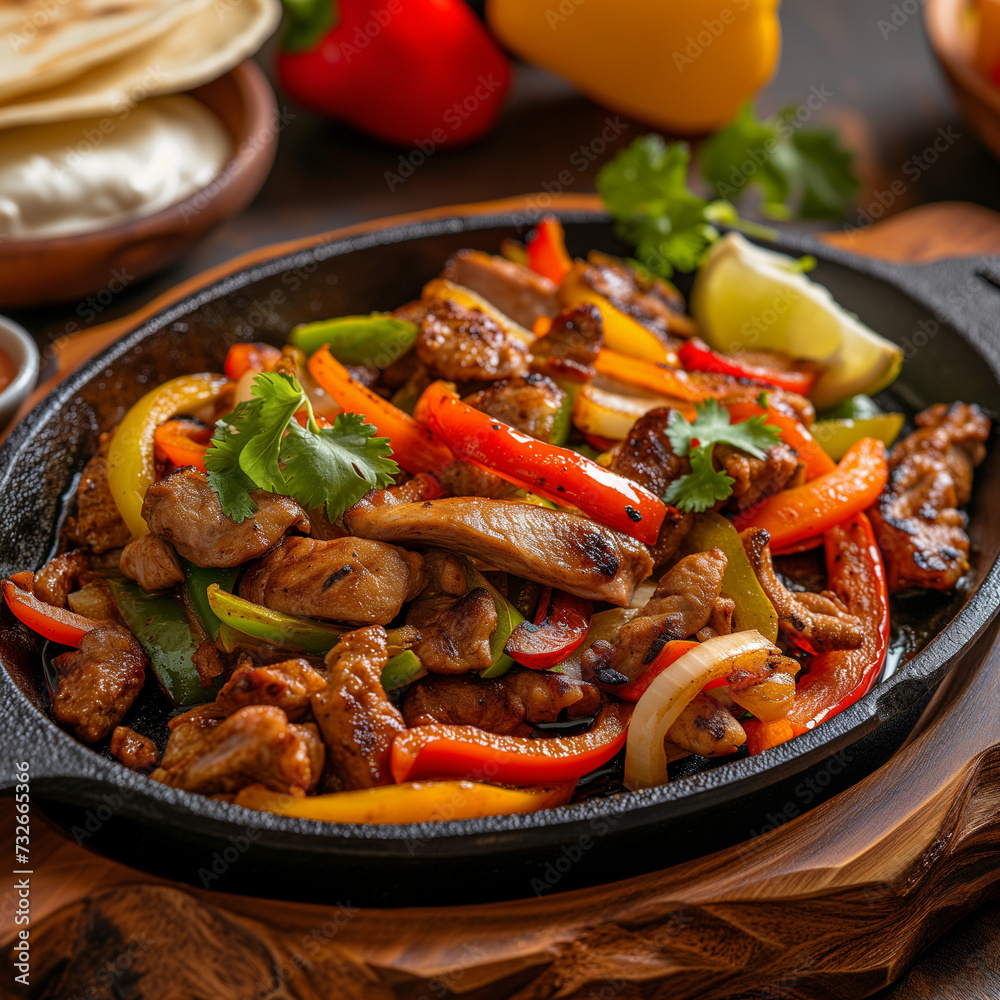 Sizzling Fajita Marinated Beef and Warm Tortillas Sizzling Fajita Marinated Beef and Warm Tortillas