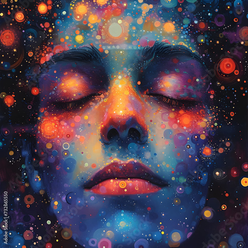 Harmony of Joy: A Symphony of Abstraction and Illustration in Bright Colors created by AI