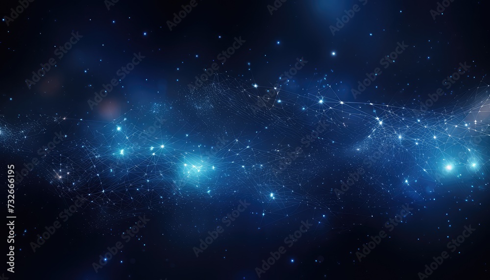 Abstract dark blue digital background with sparkling blue light particles HD Wallpaper